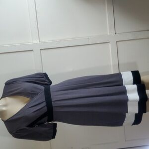 Calvin Klein Pleated Womens Short Sleeve Dress Gray Size 6